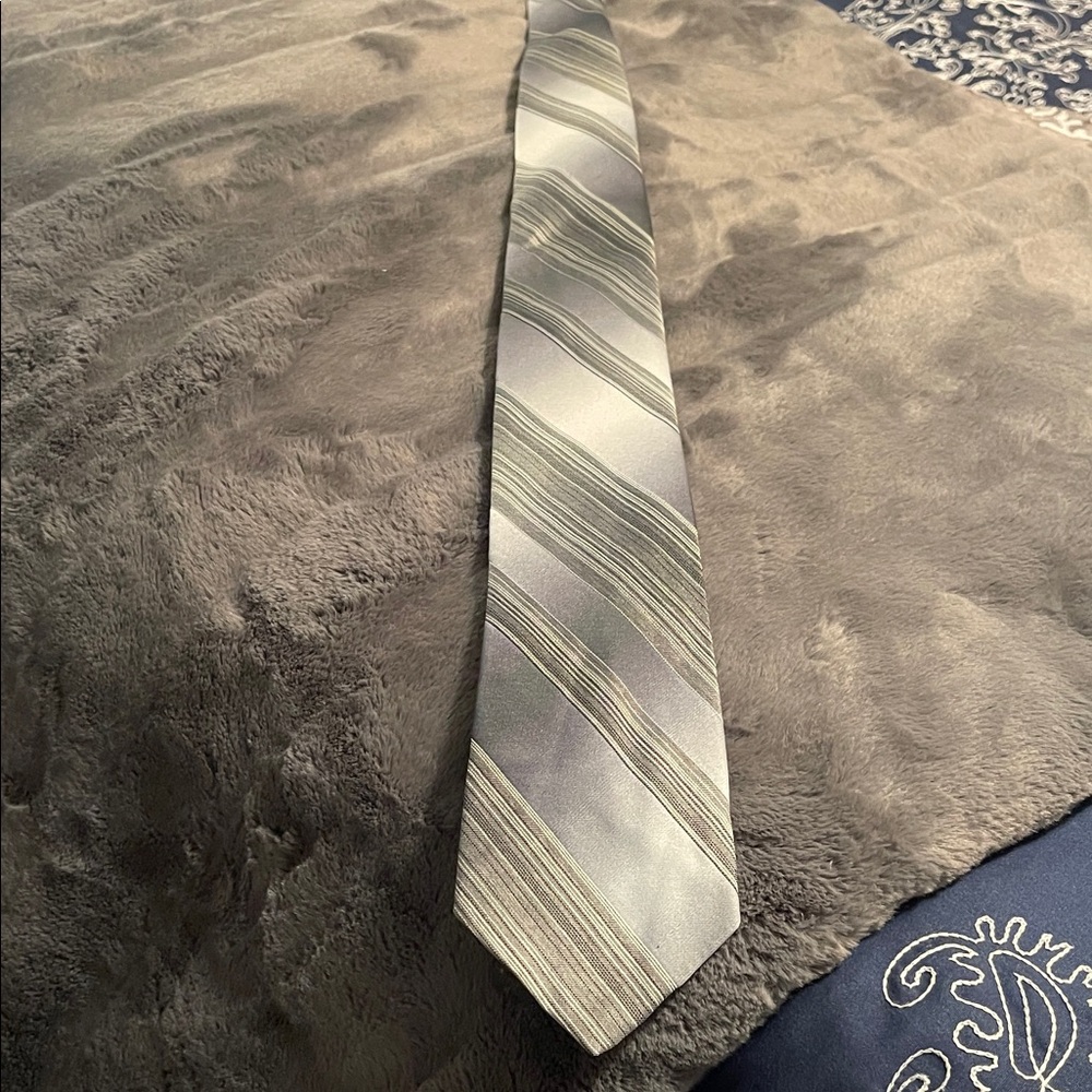Elegant Gray Striped Men's Tie
